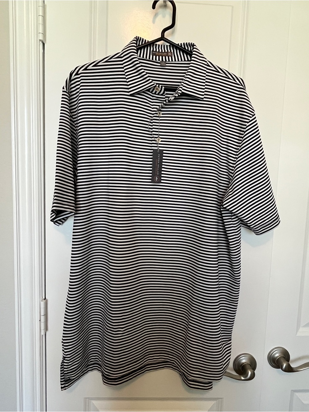 Peter Millar - Jack Daniels Black and White Striped Polo Shirt